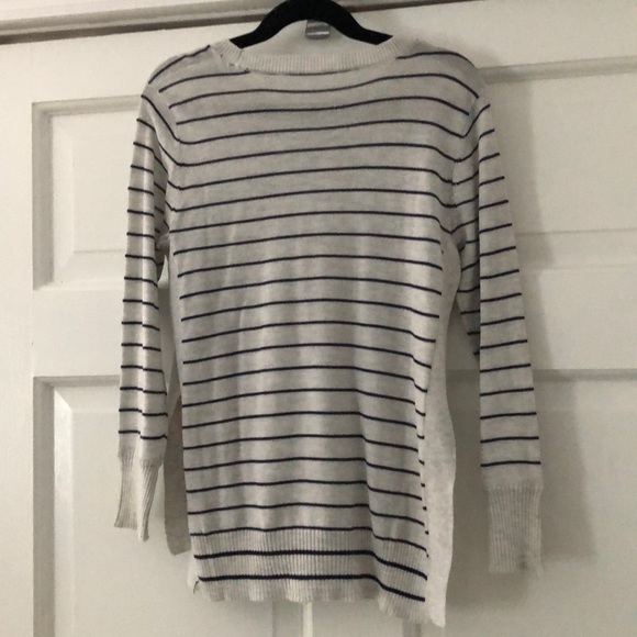 btween Girls Gray/Navy Striped Sweater Medium - Picture 8 of 8